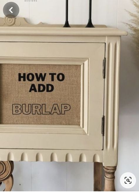 Burlap On Furniture Dressers, Burlap On Furniture, Burlap Furniture Diy, Modge Podge Furniture, Nightstand Flip, Burlap Furniture, Upcycled Nightstand, Remade Furniture, Flipped Furniture