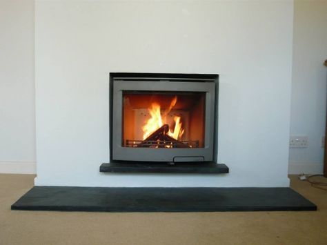 Inset Log Burners, Log Burner Living Room, Log Burner Fireplace, Inset Stoves, Stove Installation, Simple Fireplace, Living Room Decor Fireplace, Contemporary Fireplace, Log Burner