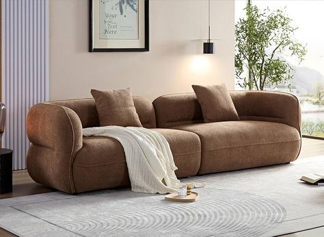 Amazon.com: HAMORESPACE 135‘’Curved Sectional Sofa, Multiple Seating Positions, Fabric Upholstery couch for with Pillows for Living room Office,Apartment (Camel, 135) : Home & Kitchen Couches For Living Room, Deep Couch, Cloud Sofa, Curved Sectional, Modern Sofa Sectional, Dangerous Goods, Modular Sectional Sofa, Brown Sofa, Upholstered Sectional