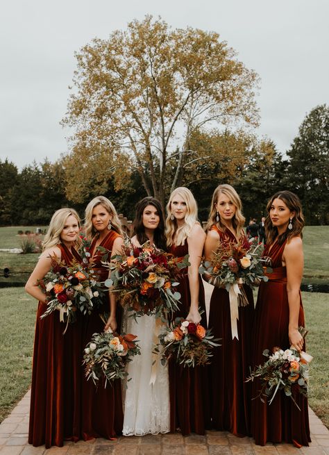 Autumn Bridesmaids Dresses, Rustic Fall Bridesmaid Dresses, Fall Bridesmaid Colors, October Wedding Bridesmaid Dresses, Burgundy Color Palette Bridesmaids, Burgundy Bridal Party, Fall Color Bridemaida Dresses, Mismatch Maroon Bridesmaid Dresses, September Bridesmaid Dresses