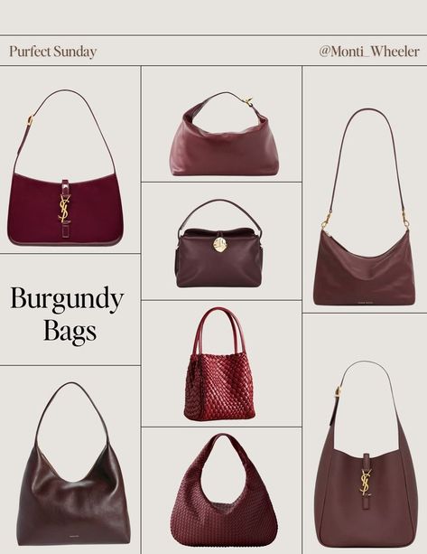 Burgundy Purse Outfit, Cherry Red Bag, Bag Trends 2024, Burgundy Bag Outfit, Burgundy Handbag, Dark Cherry Red, Thrift Board, Burgundy Purse, Burgundy Bag