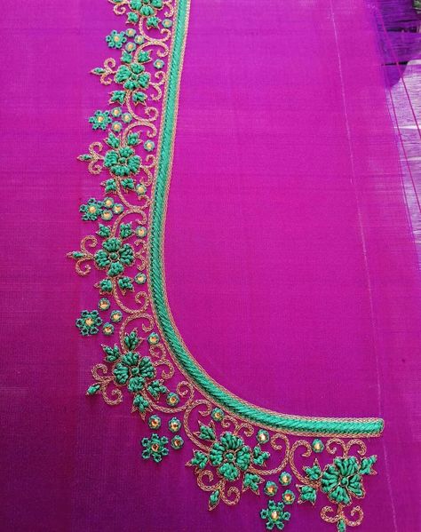 Embroidery Thread Work Blouse Designs, Thread And Bead Work Blouse, Aari Theard Work Blouse, Aari Work Thread Work Blouse, Bead Work Aari Blouse Design, Thread Hand Work Blouse Design, Thread Work Blouse Designs Latest, Thread Maggam Work Blouses, Aari Thread Work Blouse Designs