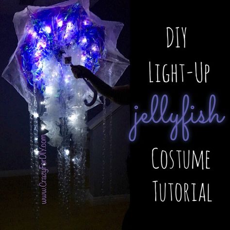 Super easy: umbrella, led lights, cellophane, large bubble wrap, and tulle. Light Up Jellyfish Costume, Jellyfish Costume Diy Umbrellas, Jelly Fish Umbrella Costume, Diy Jellyfish Costume Umbrellas, Diy Jellyfish Costume Women, Umbrella Jellyfish Costume, Jellyfish Umbrella Costume, Jellyfish Umbrella Diy, Jelly Fish Costume Umbrella