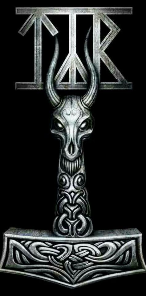 Tyr Tattoo Norse Mythology, Mjolnir Tattoo, Viking Warrior Tattoos, Norse Mythology Tattoo, Vikings Tattoo, Rune Tattoo, Norse Myth, Norse Symbols, Warrior Tattoos