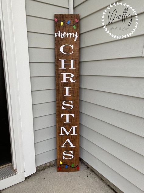 Christmas Front Porch Decor Farmhouse, Front Porch Decor Farmhouse, Christmas Signs Wood Front Porches, Christmas Front Porch Decor, Porch Decor Farmhouse, Christmas Signs Diy, Signs Christmas, Christmas Wooden Signs, Wooden Christmas Decorations