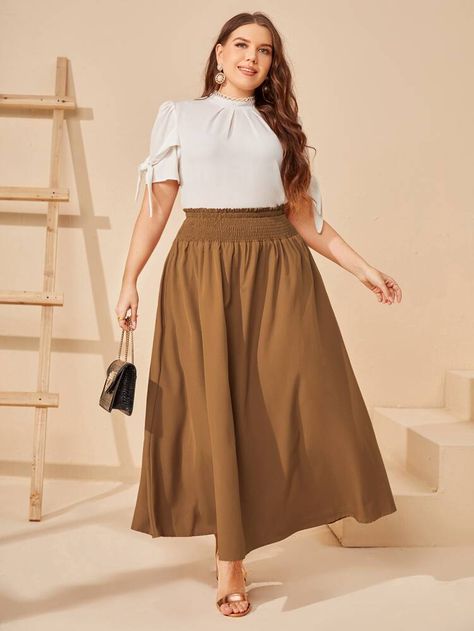 Spring Dresses With Sleeves, Summer Outfits Dresses Sundresses, Modest Plus Size Fashion, Modest Spring Dresses, Plus Size Long Skirts, High Waisted Skirt Outfit, Curvy Summer Outfits, Girls Long Skirts, Conservative Outfits