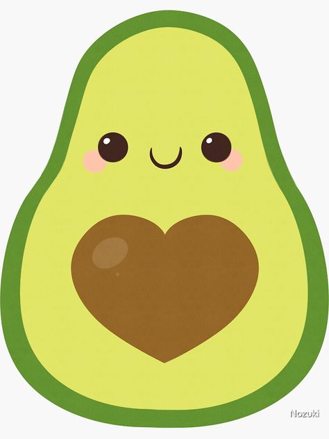 Cute Sticker Pictures, Cute Avocado Sticker, Avocado Cute Art, Avocado Painting Cute, Cute Sticker Ideas Easy, Avocado Drawings, Cute Avocado Drawing, Avocado Drawing, Avocado Picture