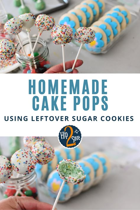 Cake Pops With Frosted Cookies, Cake Pop Out Of Cookies, Cake Pop With Cookies, No Bake Cake Pops With Sugar Cookies, Cookies Into Cake Pops, Starbucks Cake Pops Recipe With Cookies, Store Bought Cookie Cake Pops, Easiest Cake Pops Ever, Cake Pops Cookies