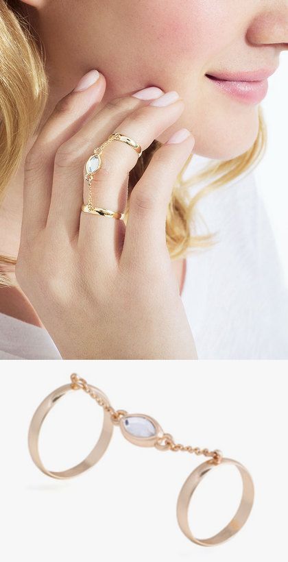 Two Finger Ring, Double Finger Ring, Lace Ring, Gold Rings Fashion, Cross Ring, Double Ring, Finger Rings, Bling Rings, I Love Jewelry