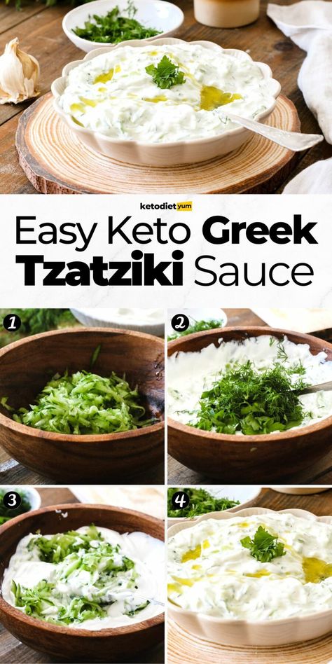 Keto Tzatziki, Taziki Sauce, Greek Tzatziki Sauce, Healthy Party Appetizers, Greek Tzatziki, Greek Sauce, Tzatziki Sauce Recipe, Greek Yogurt Flavors, Homemade Tzatziki Sauce