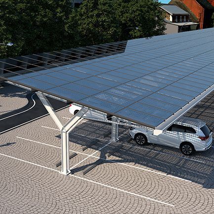 Carport With Solar Panels, Solar Panel Canopy, Carport Solar Panels, Solar Carport Design, Solar Panel Roof Design, Solar Panel Design, Solar Panels Architecture, Solar Parking, Solar Pergola