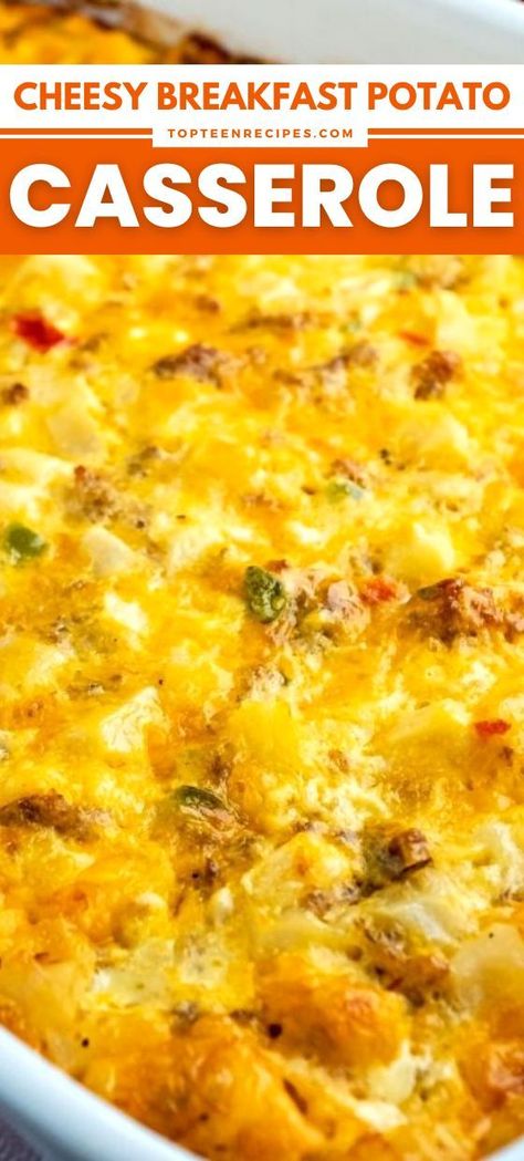 Simply Potatoes Recipes, Cheesy Breakfast Potatoes, Potato Egg Bake, Potato Egg Casserole, Cheese Potato Casserole, Breakfast Potato, Cheesy Breakfast, Simply Potatoes, Breakfast Potato Casserole