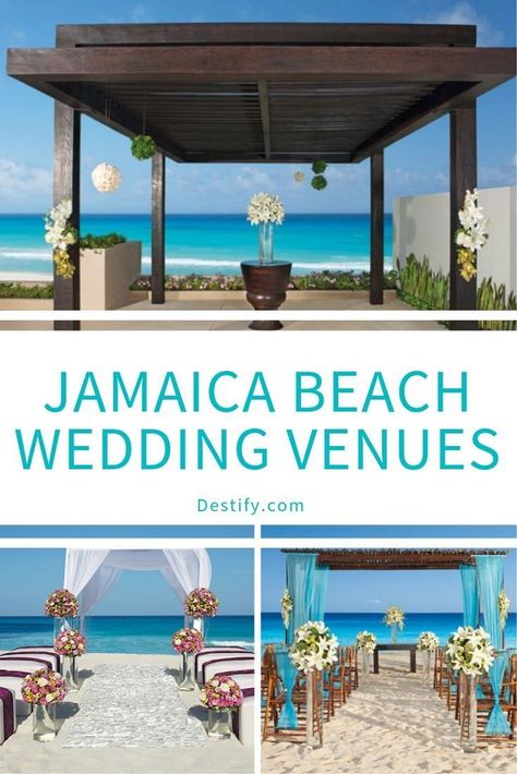 Jamaican Destination Wedding, Jamaica Beach Wedding, Weddings In Mexico, Mexico Beach Weddings, Jamaican Wedding, Beach Wedding Venues, Destination Wedding Caribbean, Hawaii Beach Wedding, Jamaica Beaches