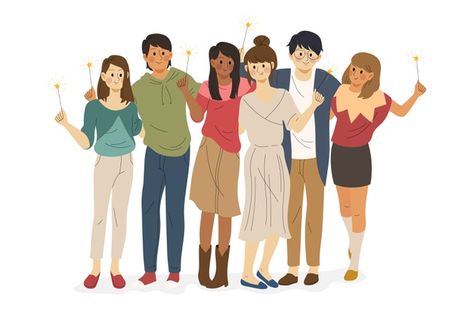 Group of friends together illustration F... | Free Vector #Freepik #freevector #people Illustration Art Friends Group, Illustration Art Friends, Cartoons Group, Friend Together, Diy Crafts Bookmarks, Friends Illustration, Art Friend, Friends Group, Drawings Of Friends