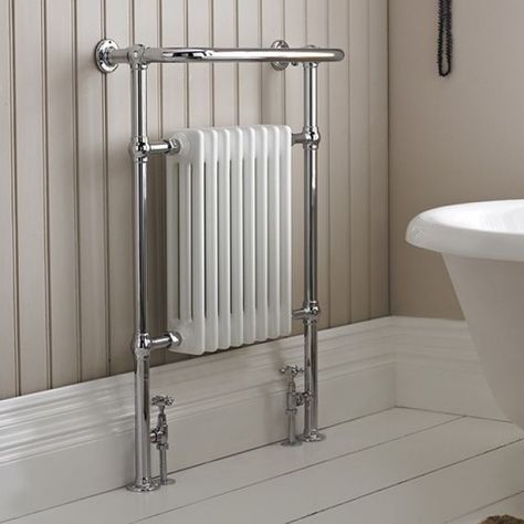 Burlington Trafalgar Towel Warming Radiator Set Traditional Towel Radiator, Vintage Bathroom Lighting, Burlington Bathroom, Towel Heater, Traditional Radiators, Bathroom Radiators, Bathroom Towel Rails, Towel Radiator, Hudson Reed