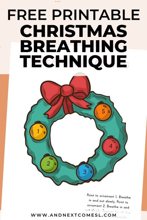 Looking for deep breathing exercises for kids? Try this Christmas wreath themed breathing technique and grab a copy of the free printable mindfulness poster. #christmas #deepbreathing #mindfulness #breathingexercises Mindfulness Poster, Breathing Exercises For Kids, Simple Christmas Wreath, Preschool Yoga, Exercises For Kids, Coping Skills Activities, A Simple Christmas, Free Poster Printables, Counseling Kids