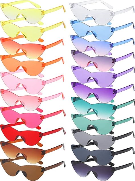 Patio Color Schemes, Transparent Sunglasses, Cat Eye Colors, Sunglasses Cat Eye, Sunglasses Women Vintage, Dressup Party, School Dresses, Rimless Sunglasses, Wearing Glasses