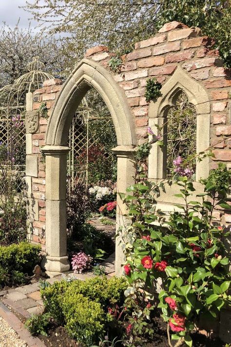 Arched Porch, Stone Garden Wall, Interesting Sculptures, Garden Folly, Cottage Garden Flowers, Love Your Garden, Alan Titchmarsh, Decking Ideas, Garden Nook