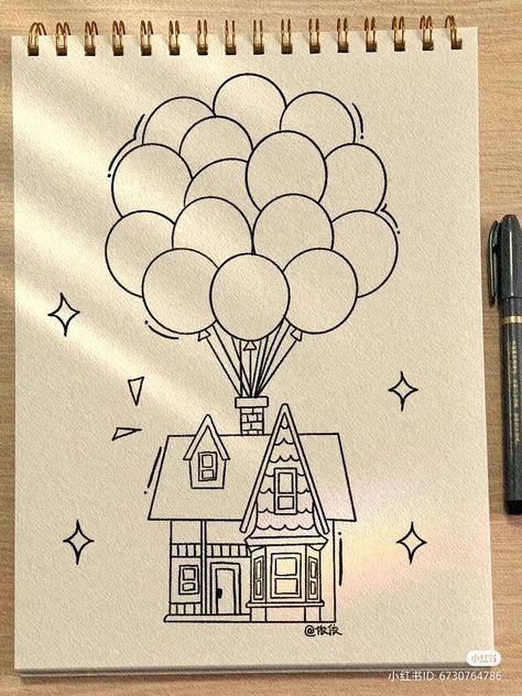 Whimsical Art Journal, Art Sketches Doodles, Meaningful Drawings, Easy Doodle Art, Easy Doodles Drawings, Easy Drawings Sketches, Cute Doodles Drawings, House Drawing, Cute Doodle Art