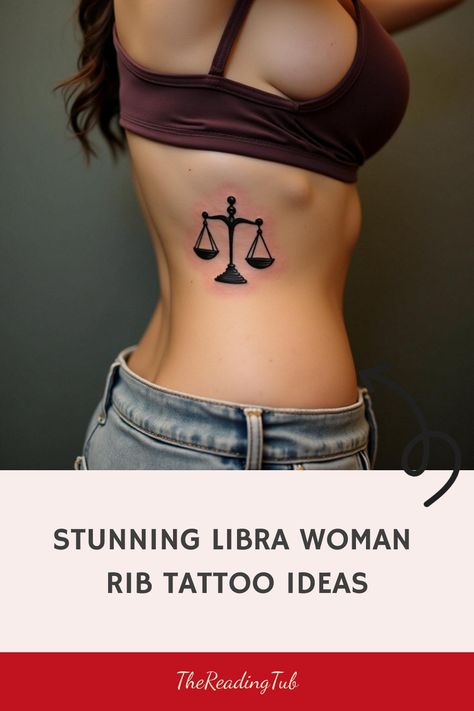 Stunning Libra Woman Rib Tattoo Ideas Woman Rib Tattoo, Star Sign Symbols, Rib Tattoo Ideas, Women's Shoulder Tattoo, Libra Woman, Rib Tattoos For Women, Charming Personality, Virgo Tattoo, Libra Women