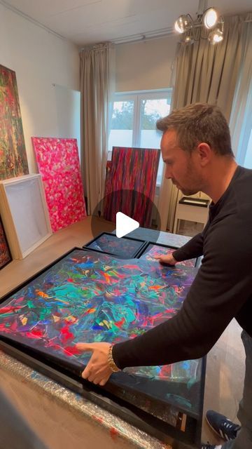 Frank Janssens - Large Colourful Abstract Paintings on Instagram: "Finishing a new piece of my new “I See You” Collection.😍 So happy with how these are turning out. ❤️ Like I said before, this collection consists of smaller sized paintings.  And…. If you look closely, you can already see the 2 small pieces that I am also working on… More details to come… 🥰 . . . . #artworkoftheday #belgianart #belgianartist #belgianpainter #artists #artsgallery #antwerpart #paintingoftheday #acrylicabstract #acrylicpainter #abstractpaint #acryliconcanvaspainting #acrylicpaintingsoncanvas #acrylicpaintingsforsale #abstractpaintingsforsale #acrylicsoncanvas #largecanvas #largepainting #happyclientshappyme #artlovers #largepainting #acryliccolors #colorfulpainting #colorfulpaintings #artimpressions #workinp Happy Abstract Art, Colourful Abstract, Colorful Abstract Painting, Art Impressions, Colorful Paintings, Large Painting, Piece Of Me, Large Canvas, Abstract Paintings