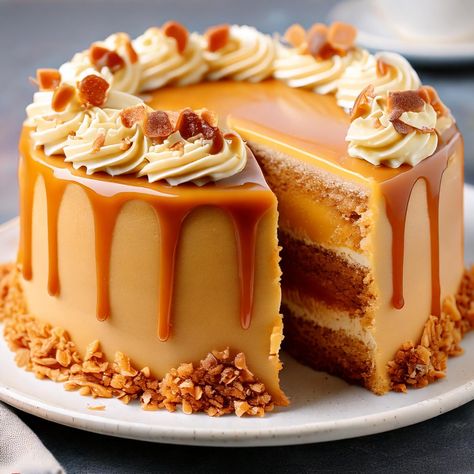 🍰 Salted Caramel Cake If you're a caramel lover, this Salted Caramel Cake will hit the sweet spot! Rich caramel layers, creamy Swiss meringue buttercream, and that perfect salted caramel drizzle make this cake a decadent treat. Ingredients: For the Caramel: • 1½ cups sugar • ⅓ cup water • 225 ml heavy cream (room temp) • ¾ cup butter (room temp) • ½ tsp sea salt (optional) For the Cake: • 2¼ cups flour • 2¼ tsp baking powder • ¾ tsp salt • ¾ cup butter (room temp) • 1 cup sugar • 3 eggs (r... Sea Salt Caramel Cake, Caramel Cake Design, Salted Caramel Buttercream, Salted Caramel Cake, Cream Room, Caramel Drizzle, Meringue Buttercream, Sea Salt Caramel, Swiss Meringue Buttercream