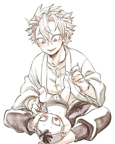 Sanemi Fanart, Shinazugawa Brothers, Sanemi Shinazugawa, Sun And Moon Drawings, Cute Fantasy Creatures, Anime Baby, Dragon Slayer, Cute Anime Wallpaper, Funny Anime Pics