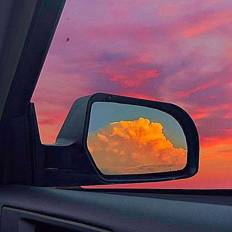 Car Ride Aesthetic, Ride Aesthetic, Car Ride, The Sky, Mirror, Square