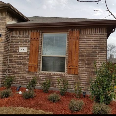 Have you check out our great reviews lately?! Here’s the latest from a very satisfied customer on his new set of shutters❤️ Wood Shutters On Brick House, Shutters On Brick House, Cedar Shutters Exterior, Shutters Diy, Wood Shutters Exterior, Window Shutters Exterior, Outdoor Shutters, Rustic Shutters, Cedar Shutters