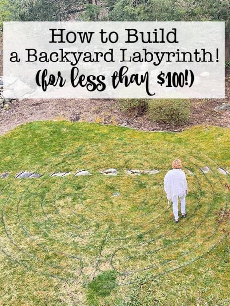 Building a labyrinth isn't a hard thing to do- if you use my plan to show you exactly how to lay out the paths! I was able to create my backyard labyrinth in just one afternoon, and for less than $100! Diy Labrynth Garden Design, Labrynth Design Paths, Diy Labyrinth Garden, Garden Labyrinth Design, Garden Labrynth, Walking Labyrinth, Labyrinth Meaning, Backyard Labyrinth, Spiral Labyrinth