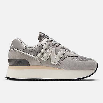 New Balance 574 Stacked, New Balance Style, New Balance 574, Casual Sneakers Women, White Shoes Women, New Balance Women, Hot Sneakers, Outfit Women, Women Lifestyle