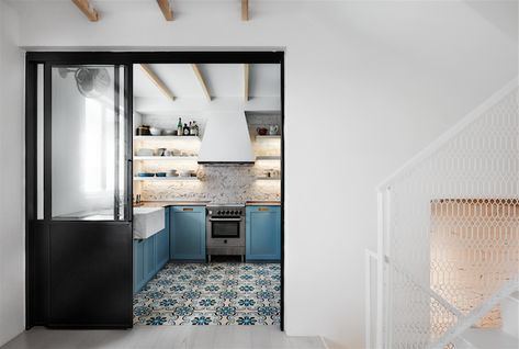 White Brick House, House Townhouse, Bedroom Alcove, Singapore Interior Design, Singapore Interior, Interior Design Singapore, Kitchen Interior Design, Exposed Brick Walls, Southern France