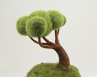 Mushrooms Art, Miniature Diorama, Felt Mushroom, Needle Felting Diy, Felt Tree, Needle Felting Tutorials, Needle Felting Projects, Felting Tutorials, Mushroom Art