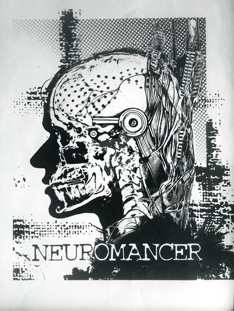 WIP Neuromancer by shadowkult on DeviantArt Cyberpunk Tattoo, Cyberpunk 2020, Graphic Poster Art, Arte Cyberpunk, Cover Art Design, Album Design, Science Art, Sci Fi Art, Graphic Poster