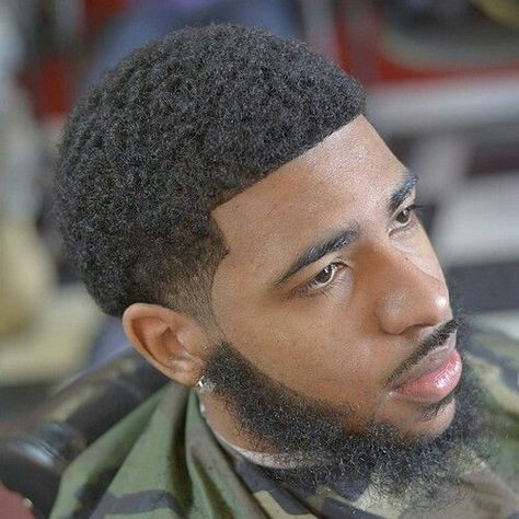 Mini Afro Men, Blackmen's Haircuts, Afro Haircuts, Fade Haircut With Beard, Haircut With Beard, Mini Afro, Afro Hairstyles For Men, Afro Hairstyles Men, Afro Fade