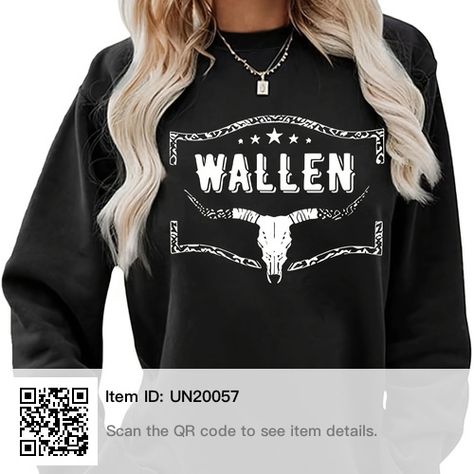 Crewneck Sweatshirt Women, Winter Care, Morgan Wallen, Western Chic, Black Sweatshirt, Plus Size Kleidung, Womens Casual, Skull Print, Print Sweatshirt