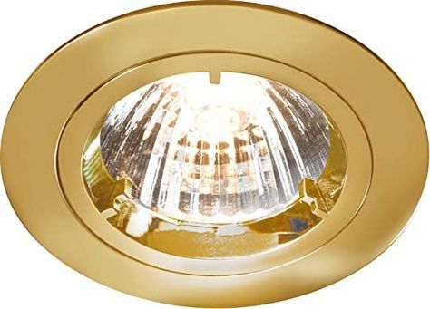 Knightsbridge IP20 230V/12V GU10/MR16 Brass Recessed Fixed Twist & Lock Downlight, Aluminium: Amazon.co.uk: Lighting White Ceiling, Task Lighting, House Extensions, Brass Material, Lamp Holder, Light Fittings, Recessed Lighting, Contemporary Interior, Classic Elegance