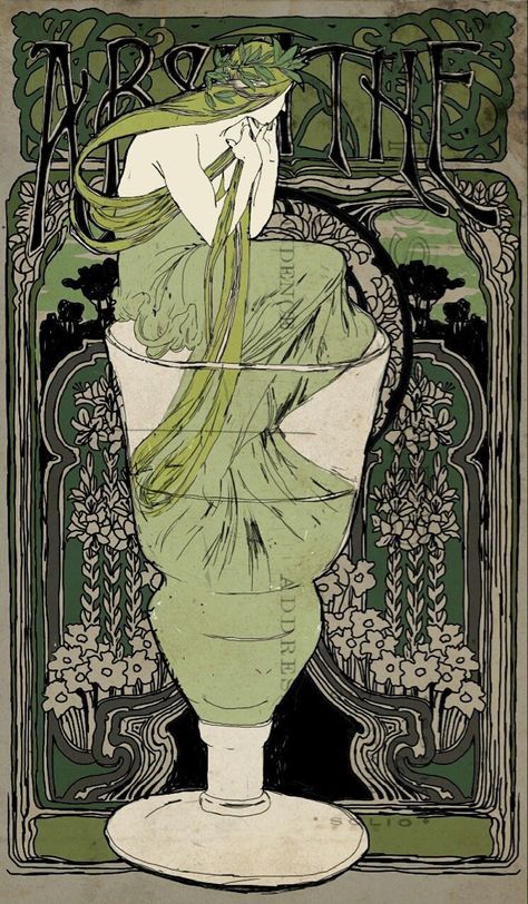 Absinthe Poster Vintage, Absynth Art, Absinthe Aesthetic, Posters Apartment, Absinthe Poster, Art Nouveau Posters, Green Fairy Absinthe, Absinthe Fairy, Absinthe Art