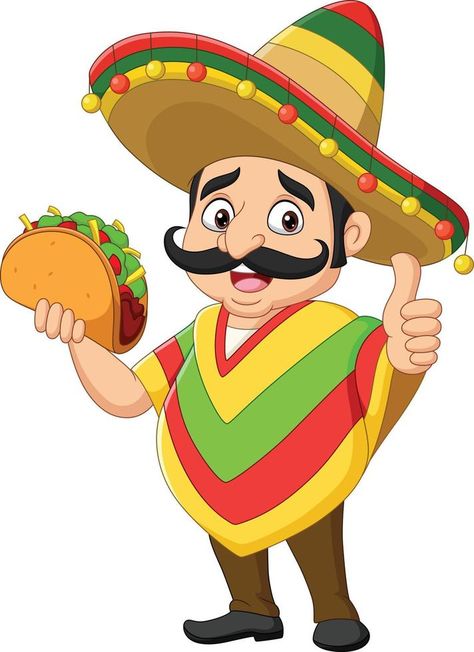 Cartoon mexican man holding taco and giving thumb up Point Character Drawing, Thumbs Up Cartoon, Cartoon Mexican, Taco Cartoon, Up Cartoon, Taco Man, Mexican Man, Tacos Mexicanos, Mickey Birthday Party