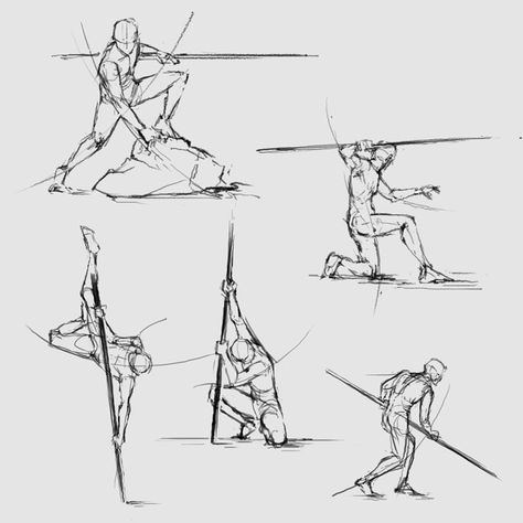 Person Sliding Reference, Contortionist Poses Drawing Reference, Quarter Staff Poses Drawing, Spear Pose Reference Drawings, Action Poses Swordman, Poses With Swords Reference Drawing, Dynamic Poses With Swords Reference, Battle Scene Reference, Dual Weilding Poses Drawing