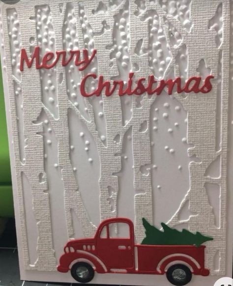 Stampin Up Christmas Cards 2023-2024, Country Christmas Cards, Truck Cards, Homemade Holiday Cards, Christmas History, Aspen Tree, Stamped Christmas Cards, Simple Christmas Cards, Christmas Card Inspiration