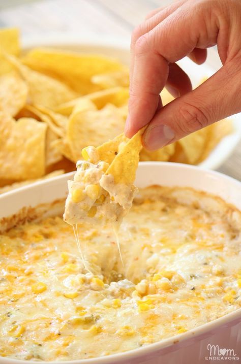 Cheesy Corn Dip Hot Corn Dip, Best Dip Recipes, Delicious Dips, Hot Corn, Cheesy Corn, Cheesy Dip, Community Table, Corn Dip, Party Dips