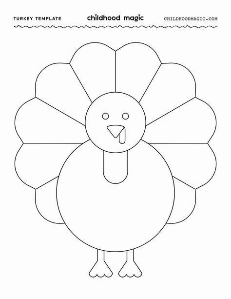 Turkey Template - Childhood Magic Turkey Images Free Printable, Cute Turkey Drawing Easy, Printable Turkey Template, Turkey Outline, Turkey Template, Turkey Drawing, Turkey Activity, Turkey Images, Thanksgiving Books