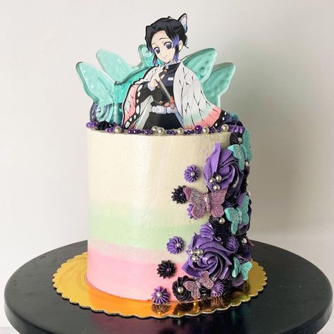 Demonslayer Shinobu, Anime Cake, Pretty Birthday Cakes, September 17, Bday Party, Birthday Cakes, Cake Designs, Chocolates, Demon Slayer