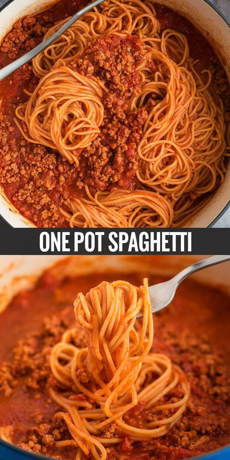 Minimal effort, maximum taste!  Try this One Pot Spaghetti for a quick, delicious, and family-friendly dinner. Quick Stovetop Dinners, Quick Spaghetti Recipes, Simple Spaghetti Recipe, One Pot Spaghetti Recipe, Easy Spaghetti Recipes, Spaghetti Recipes Easy, One Pot Spaghetti, Spaghetti Dinner, Easy Spaghetti