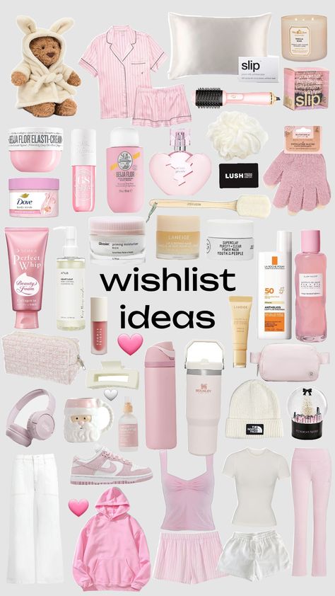 #christmas #pink #white #present #giftideas #ideas #wishlist Preppy Christmas Wishlist Ideas, Pink Stocking Stuffers, Teen Gifts Ideas, Cheap Wishlist Ideas, Pink Christmas Wishlist, Cheap Christmas Wishlist Ideas, Things Every Girl Needs To Buy List, Girly Christmas List, Christmas Wishlist Ideas Women