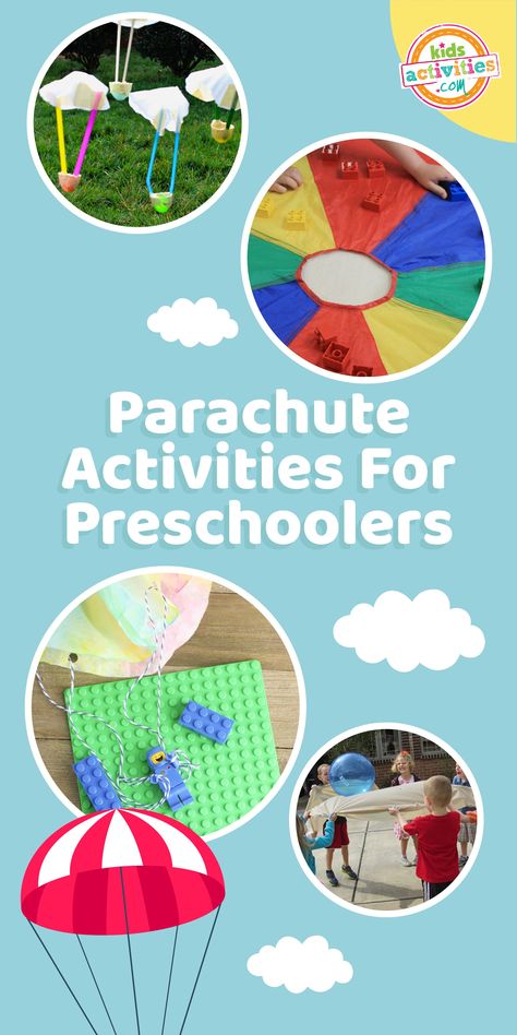 13 Parachute Activities For Preschoolers | Kids Activities Blog Parachute Activities, Activities For Preschoolers, Diy Crafts For Kids Easy, Played Yourself, Kids Activities, Favorite Child, Diy Crafts For Kids, Fun Learning, Preschool Activities