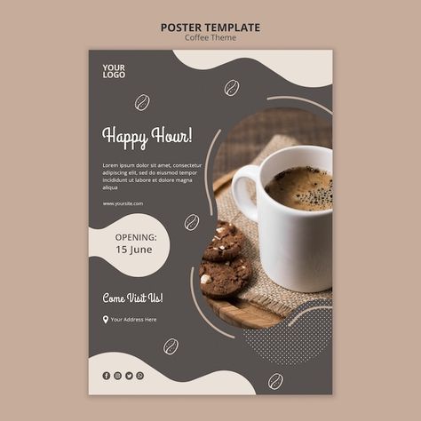 Coffee shop concept poster template Free... | Free Psd #Freepik #freepsd #coffee-template #coffee-poster #coffee #bean-coffee Coffee Shop Flyer, Coffee Shop Business Card, Coffee Poster Design, Coffee Shop Concept, Coffee Shop Menu, Concept Poster, Coffee Shop Business, Cafe Posters, Food Menu Design