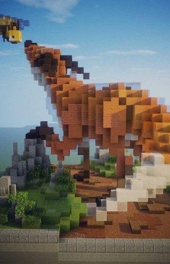 Minecraft Deer Statue, Minecraft Goat Statue, Fox Minecraft Build, Fox Statue Minecraft, Minecraft Fox Statue, Minecraft Horse Statue, Minecraft Skull Build, Minecraft Fox House, Minecraft Animal Statues