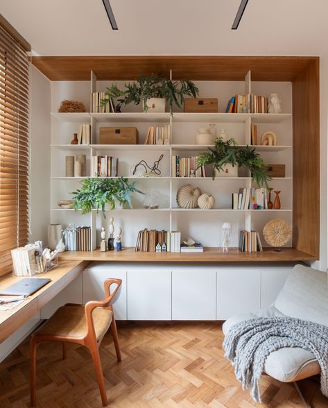 Interior Design Per La Casa, Small Home Offices, Home Library Design, 아파트 인테리어, Home Office Storage, Modern Home Office, Design Del Prodotto, Home Library, Home Office Design